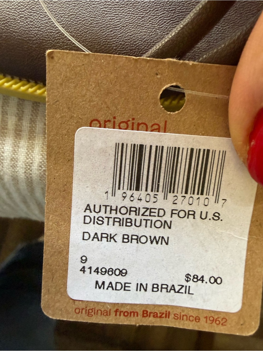 Havaianas Brown Strappy Sandals with Yellow Edge - Picture 12 of 12